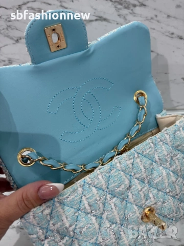 Chanel синя чанта , снимка 6 - Чанти - 53217404