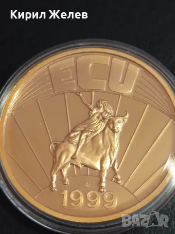 Рядка монета Europa - ECU 1999г. с сертификат уникат 49101, снимка 4 - Нумизматика и бонистика - 49055797