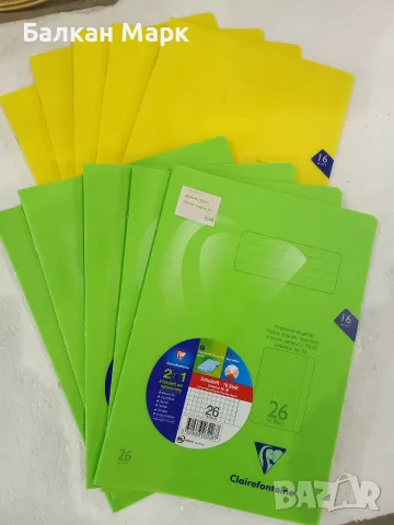 Лот 10 бр. Немски премиум тетрадки Clairefontaine 2in1 A4, Lineatur26,карирани с поле, подвързия