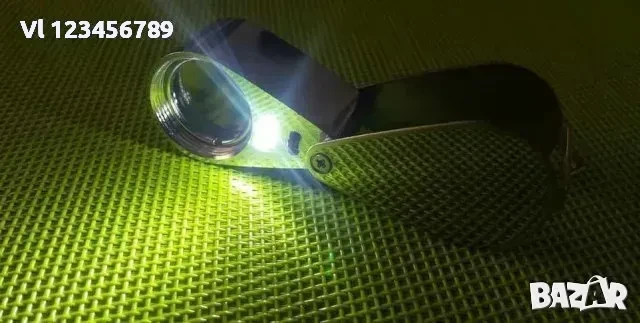 Бижутерска хромирана Лупа Увеличение 30 пъти+LED, снимка 2 - Колекции - 50844493