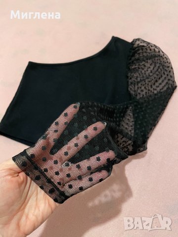 Къса блуза с голо рамо, снимка 3 - Корсети, бюстиета, топове - 35934642