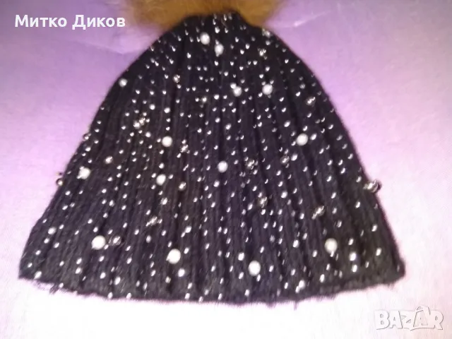 Женска зимна шапка с пискюл 25 процента вълна, снимка 5 - Шапки - 48757161