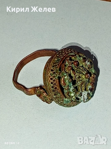 Възрожденски сребърен пръстен филигранна изработка с гранулация ювелирна изработка 24469, снимка 8 - Пръстени - 52960907