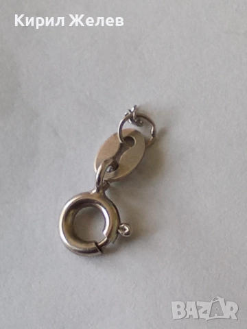 Сребърна карабинка закопчалка 50008, снимка 4 - Колиета, медальони, синджири - 52243835