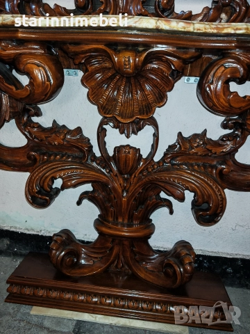 Антикварна дървена конзола , снимка 5 - Тоалетки - 52797104