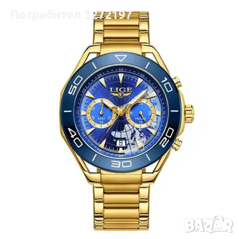 2024 LIGE Relogio Masculino,кварцов часовник, дата, водоустойчив,каишка неръждаема стомана, снимка 7 - Мъжки - 48042432