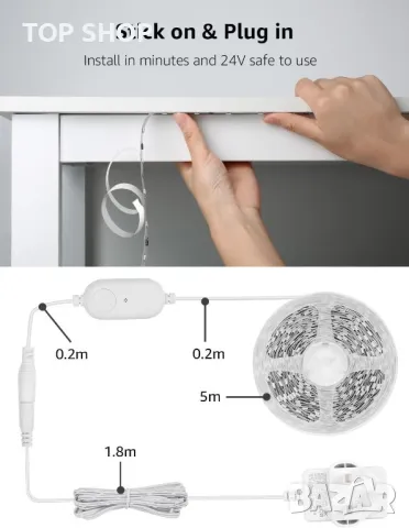 Lepro S1 Smart LED лента, 5M 150LEDs Работи с Alexa, Google Assitant, Bluetooth и WiFi App Control, снимка 6 - Лед осветление - 49419845