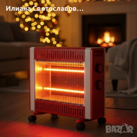 Кварцов отоплител 1500W с 2 степени и мобилни колелца – бързо и безопасно затопляне