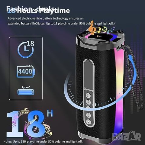 Нов Преносими водоустойчив Bluetooth 5.1 високоговорители 20W HD Тонколона, снимка 7 - Тонколони - 41998043