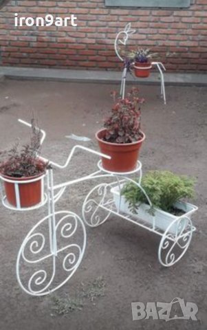 Цветарници колело от ковано желязо , снимка 3 - Градински мебели, декорация  - 40378170