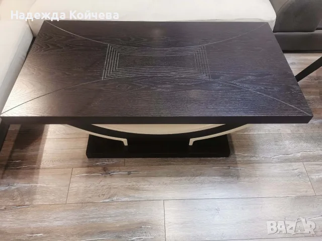 Холна маса венге с кожа, снимка 3 - Маси - 56087145