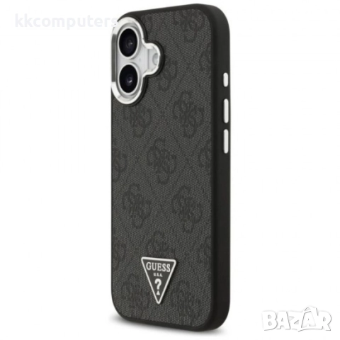 Оригинален кейс Guess 4G Triangle Metal Logo MagSafe, За iPhone 17 (6.3), Черен, снимка 3 - Калъфи, кейсове - 51825714