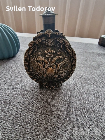 Антична руска месингова барутница , снимка 2 - Антикварни и старинни предмети - 53710272