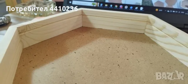 Шестоъгълна дървена рамка, Дървена рамка пчелна пита, снимка 7 - Декорация за дома - 49427228