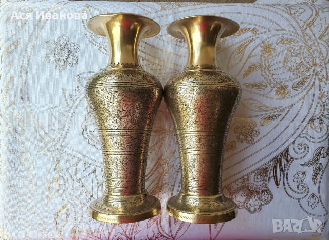 Ваза от месинг - комплект 2 броя, снимка 6 - Вази - 51880045