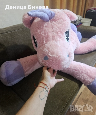 Голям плюшен еднорог , снимка 2 - Плюшени играчки - 52432635