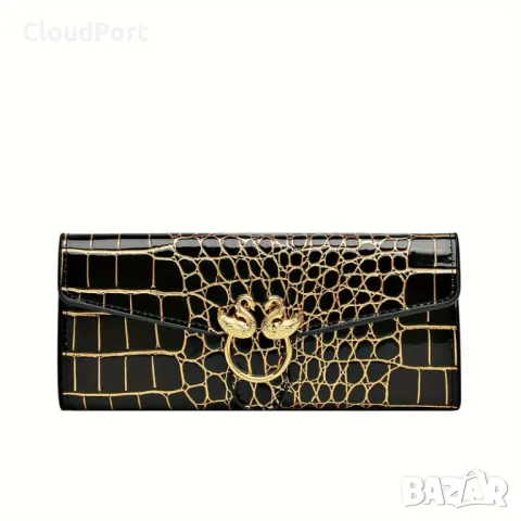 Черен дамски портфейл с логото на пеперуда, снимка 4 - Портфейли, портмонета - 49611274