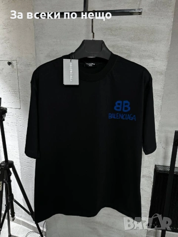 Balenciaga Мъжка Черна Тениска👕Мъжка Блуза С Къс Ръкав В Черен Цвят Код MensPoint70