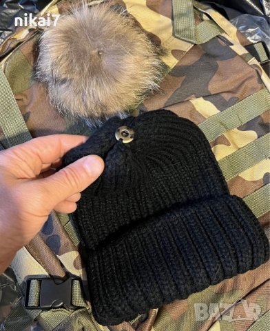 дамска шапка зимна голям естествен пух лисица тик так копче и се сваля, снимка 5 - Шапки - 27153947