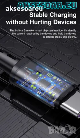 Нов висококачествен 7A USB заряден кабел тип C за Бързо зареждане на мобилен телефон за зарядно устр, снимка 5 - Резервни части за телефони - 47893281