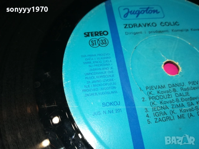 заявена-ZDRAVKO COLIC-MADE YUGOSLAVIA-ПЛОЧА 0109251958, снимка 18 - Грамофонни плочи - 51570432