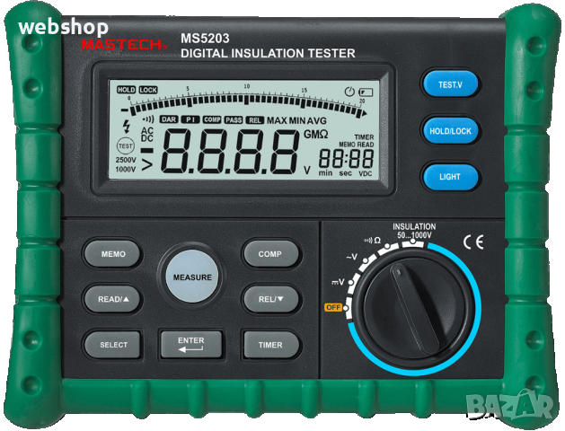 Тестер MASTECH MS5203 със зумер за съпротивление на изолация | OHM | VAC | VDC, снимка 1