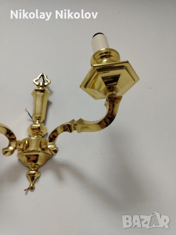 двоен месингов аплик, снимка 8 - Антикварни и старинни предмети - 53144837