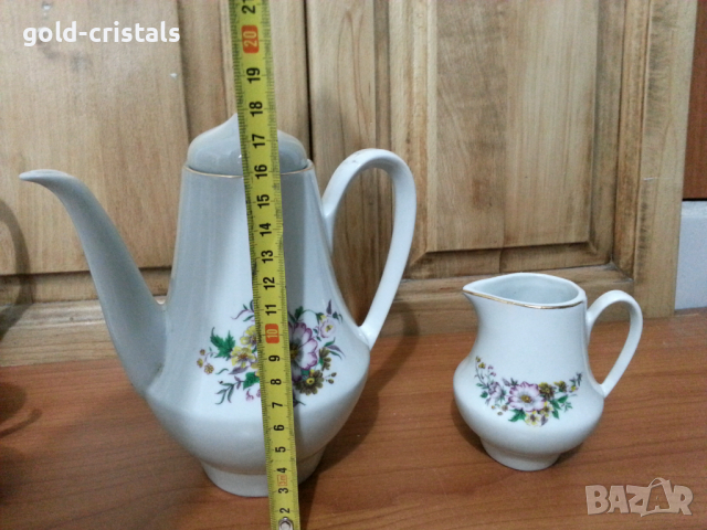 Стар български порцелан кана чайник латиера, снимка 2 - Антикварни и старинни предмети - 36118905