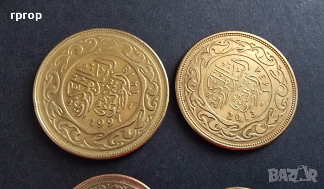Монети. Тунис . 5 , 2, 1 и 1/2 динар, 10,  20, 50 и 100  милима. 8 бройки. , снимка 13 - Нумизматика и бонистика - 39482442