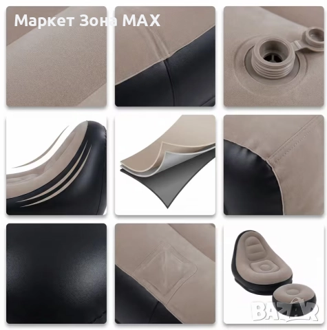 Модерен надуваем комплект от две части меко Кресло и табуретка , снимка 5 - Дивани и мека мебел - 52887179