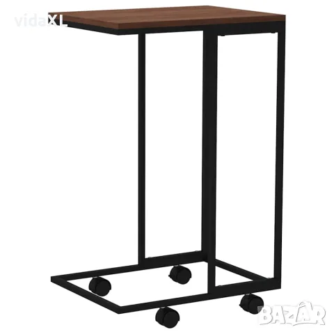 vidaXL Помощна маса с колелца черна 40x30x63,5 см инженерно дърво, снимка 6 - Маси - 56147180