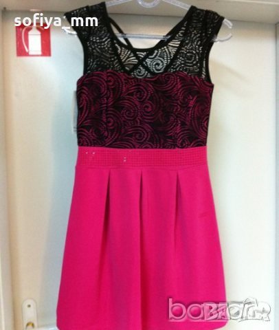 Дамска Рокля с дантела два цвята, снимка 1