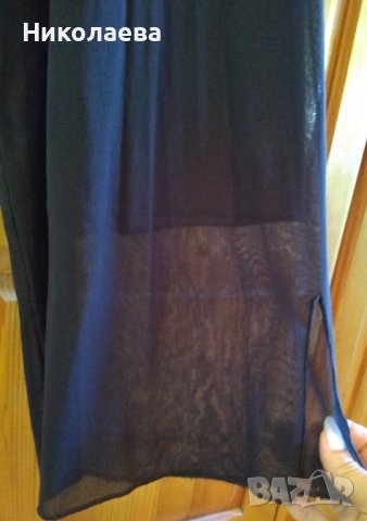 Сиво-черен фин панталон от еластичен тюл, XL/2XL, снимка 2 - Панталони - 41982494