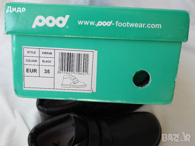 Детски кожени боти черни обувки с лепки POD Footwear НОВИ (35), снимка 9 - Детски боти и ботуши - 44718208