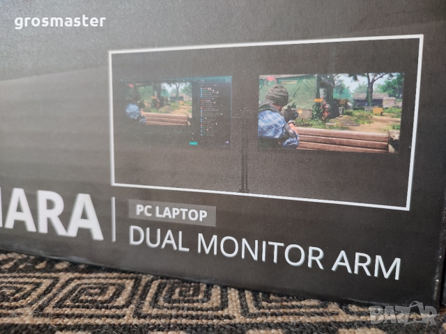 НОВО! Стойка за два монитора (TRUST GXT 1120 Mara Dual Monitor Arm), снимка 3 - Други - 36100250