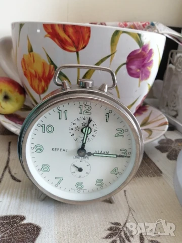 Ретро, немски часовник, будилник PETER, снимка 4 - Антикварни и старинни предмети - 50836833