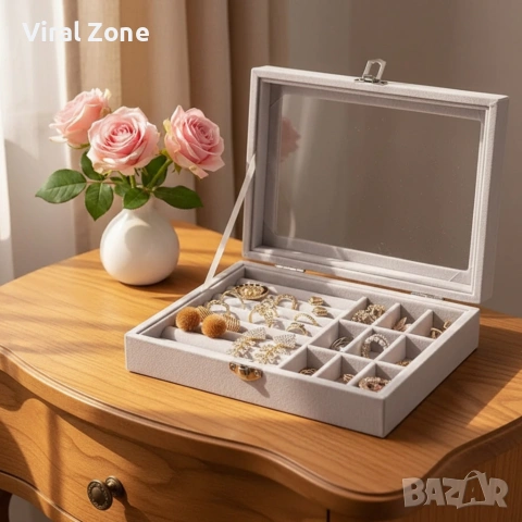 Кутия за съхранение на бижута – 24 места за перфектен ред, снимка 4 - Други - 53480170