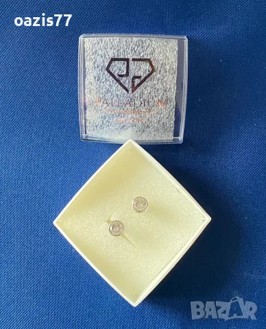Обици Palladium - Сребъро маркирано 925,  с цирконий,  нови оригинална опаковка. 1,5 грама. € 27, снимка 2 - Обеци - 55771556
