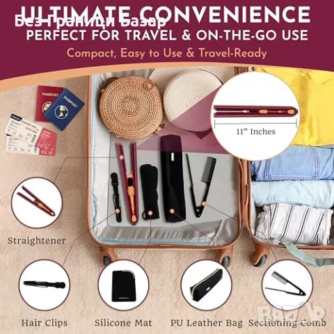 Нова Мини преса за коса и маша Компактен и ефективен дизайн USB уред, снимка 3 - Преси за коса - 48682532