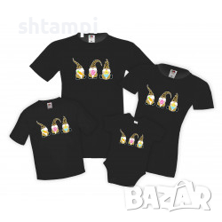 Семеен Комплект Тениски Великден, Джуджета Easter Gnomes,Великден,Празник,Заек,Яйце,Easter,, снимка 2 - Тениски - 36353526