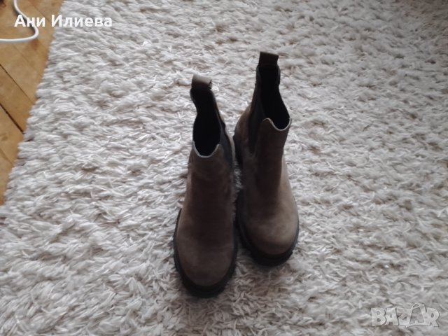 Много актуален модел - тютюневи боти естествен велур / набук, снимка 2 - Дамски боти - 35853749