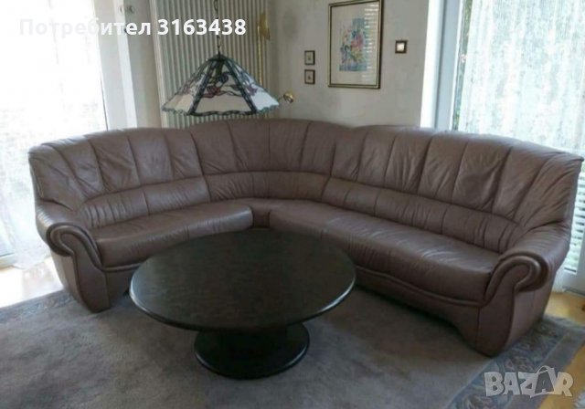 ПРОМО !!! Лилаво/виолетов ъглов кожен диван, снимка 2 - Дивани и мека мебел - 36006481