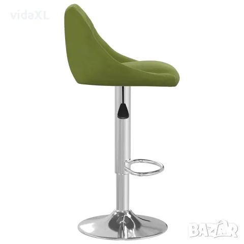 vidaXL Бар табуретки, 2 бр, светлозелени, кадифе, снимка 5 - Столове - 56147132