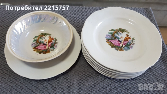 Френски и съвестки десертни чинийки+к-т за торта., снимка 4 - Чинии - 41314211