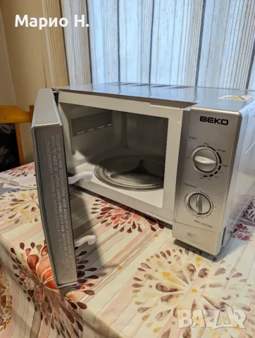 Микровълнова печка Beko, отлично състояние, сребриста, снимка 4 - Микровълнови - 55993469