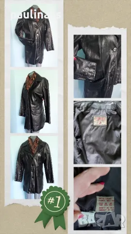 Два броя / Vintage / Винтидж дълго яке / манто от естествена кожа , снимка 12 - Якета - 48508511