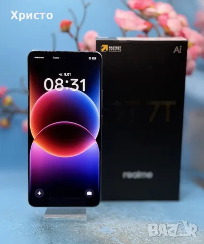 ГАРАНЦИОНЕН!!! Realme GT 7T, 12GB RAM, 512GB, 5G, IceSense Blue, снимка 5 - Други - 55944661