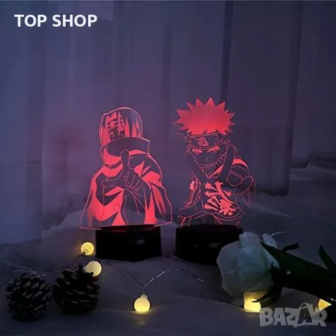 3D аниме LED Нощна лампа,3 различни Аниме героя, с интелигентно сензорно дистанционно управление, снимка 4 - Лед осветление - 48486975