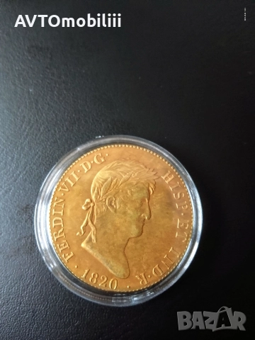 Позлатена голяма испанска монета, снимка 4 - Нумизматика и бонистика - 52858540