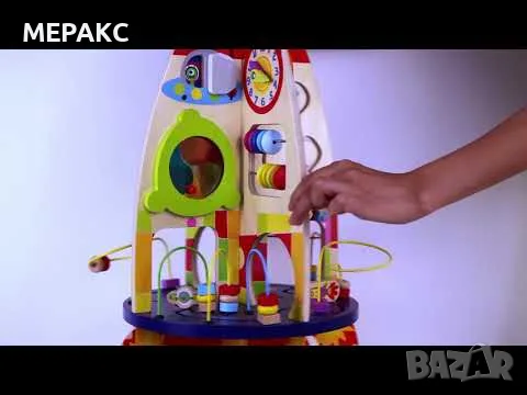 Детска дървена играчка ракета